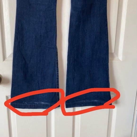 Quality denim X2 “ fit and flare” dark wash flare leg wide leg boot cut sz 2 L - Picture 7 of 17